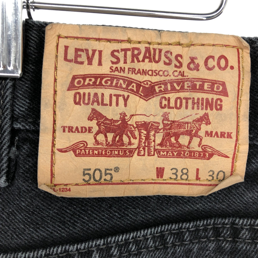 Levi's 505 REGULAR FIT black denim tapered denim pants men's w37 / eaa465580