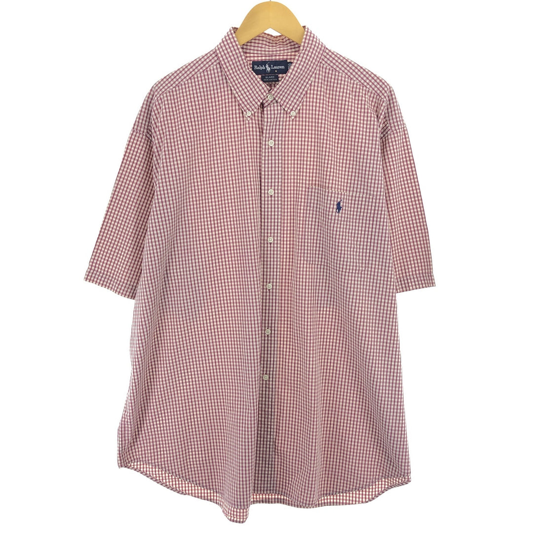 Ralph Lauren BLAIRE short sleeve button down check shirt men's XXL /eaa465605