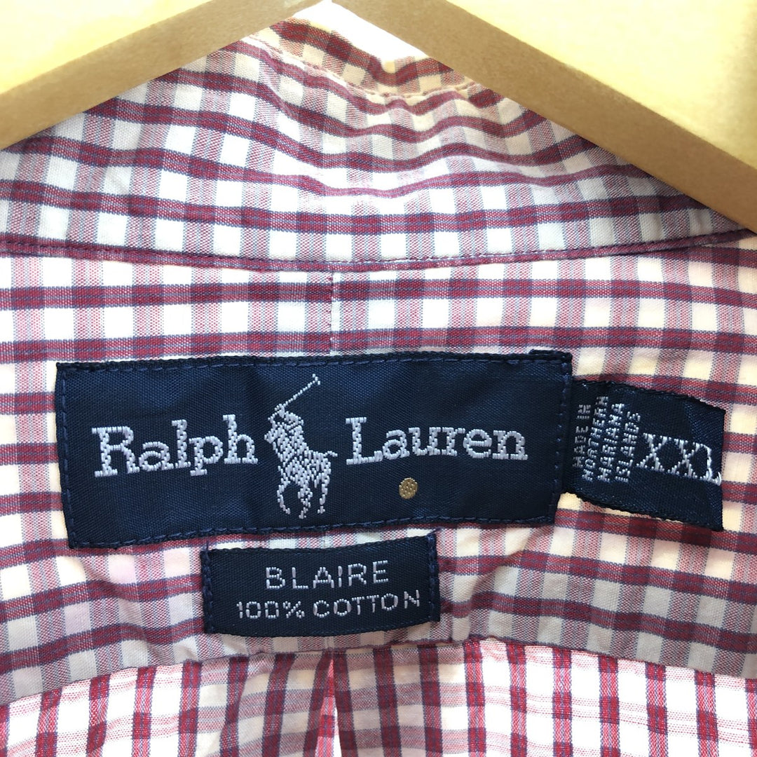 Ralph Lauren BLAIRE short sleeve button down check shirt men's XXL /eaa465605