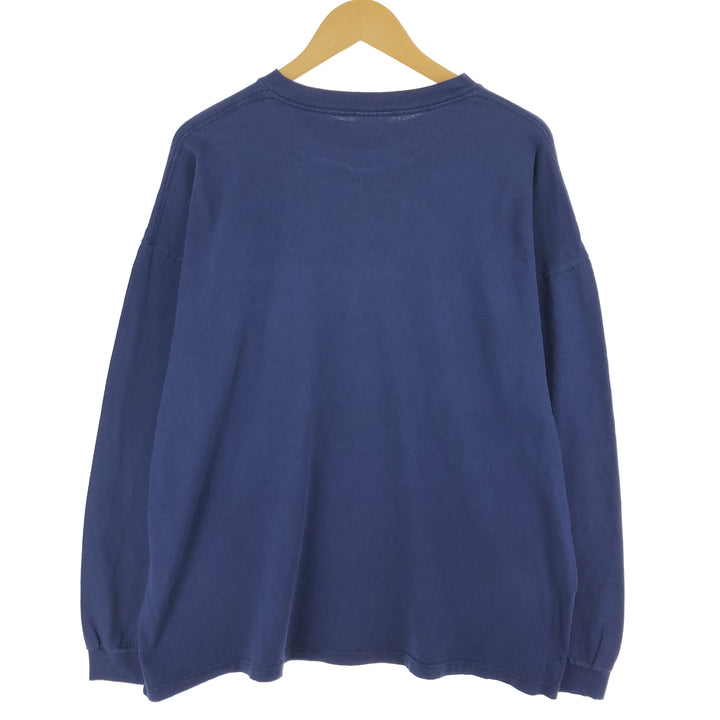 90s~00'S Adidas Long Sleeve T-Shirt Made in USA Men's XL cotton navy blue type Vintage Second Hand