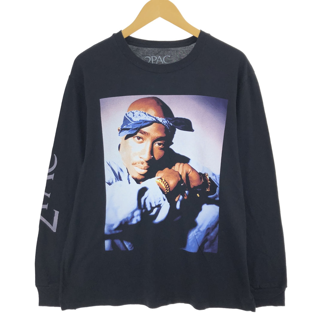 2pac Large Print Long Sleeve T-Shirt Rap Tee Men's XXL /eaa465725