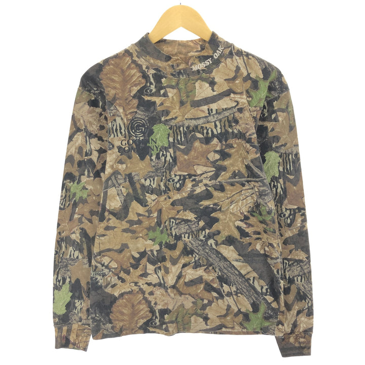 MOSSY OAK GOODIN COMPANY Camouflage Pattern Real Tree Camo Long T-Shirt Long T Made in USA Men's M cotton Khaki type Vintage Second Hand