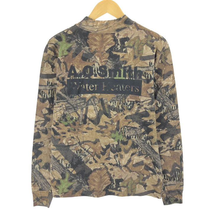 MOSSY OAK GOODIN COMPANY Camouflage Pattern Real Tree Camo Long T-Shirt Long T Made in USA Men's M cotton Khaki type Vintage Second Hand