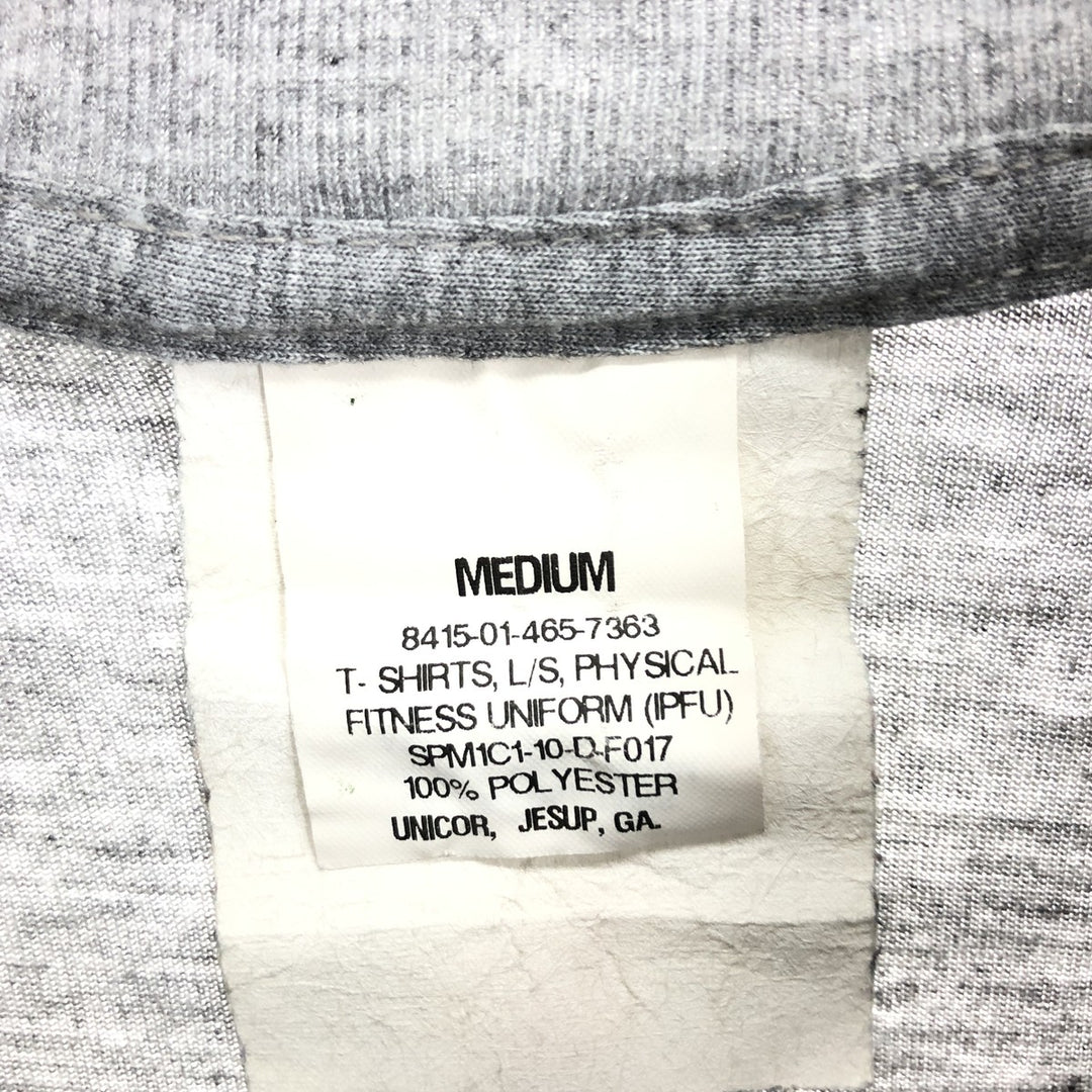 USARMY IPFU mock neck long T-shirt, long T, made in USA, men's M size polyester gray type Vintage Second Hand