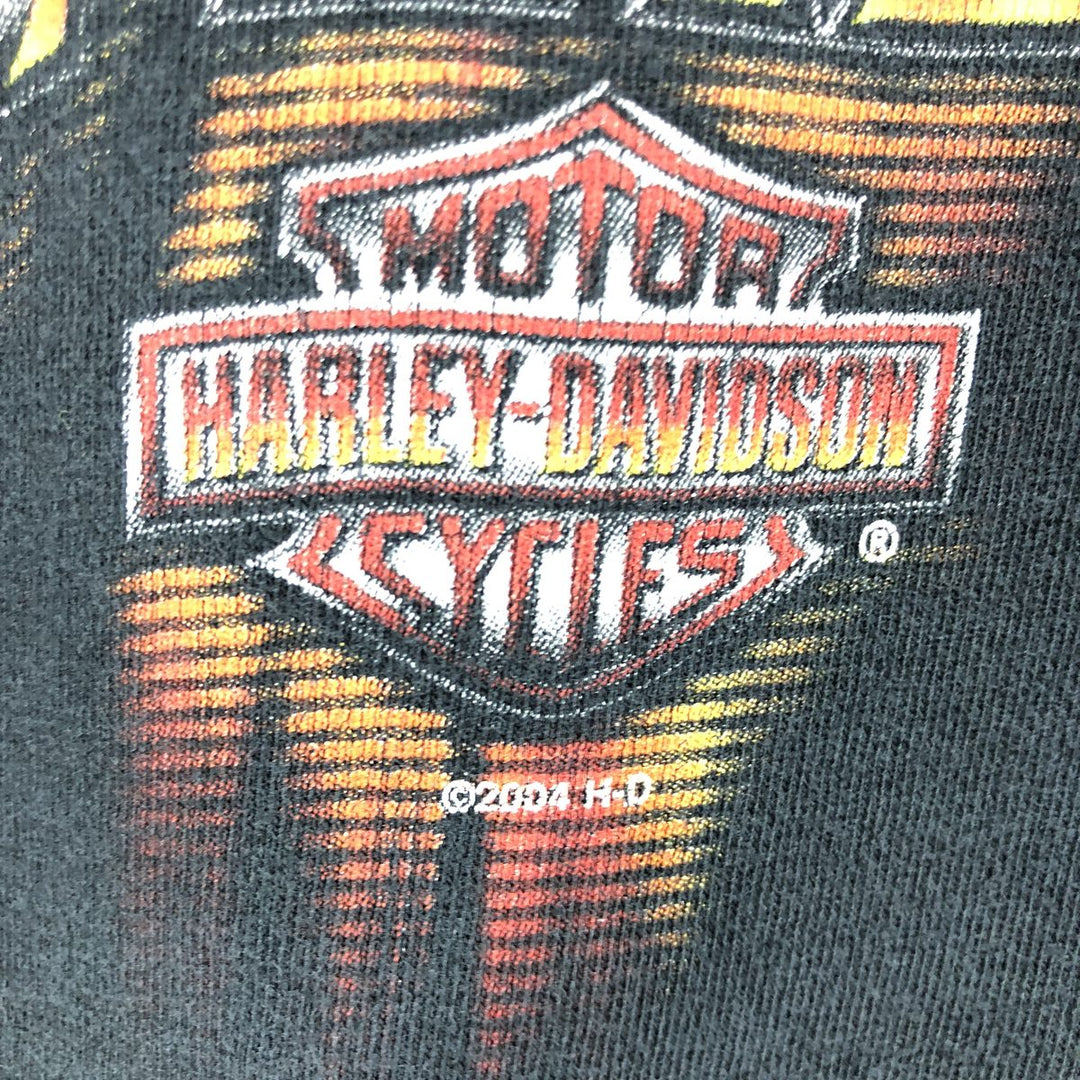 00'S Harley Davidson Eagle Pattern Fire Pattern Motorcycle Bike T-shirt Made in USA Men's XXL /eaa465764