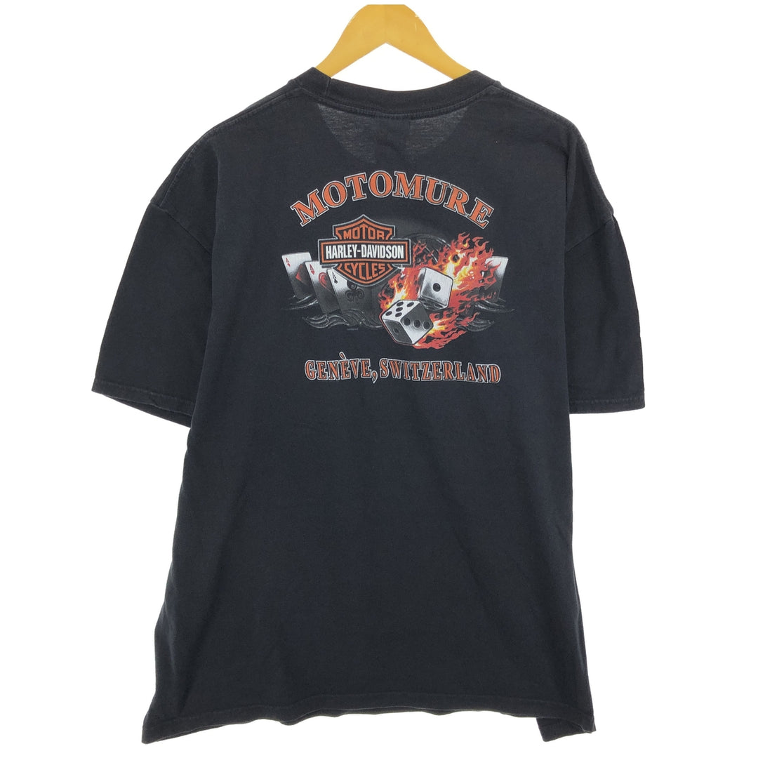 00'S Harley Davidson Eagle Pattern Fire Pattern Motorcycle Bike T-shirt Men's XXL /eaa465766