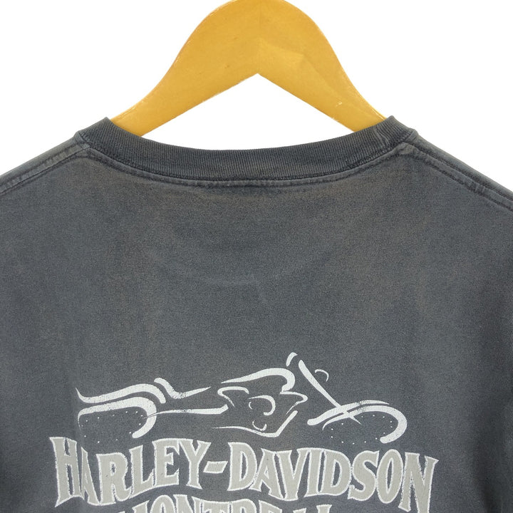 00'S Harley-Davidson Skull Pattern Motorcycle Bike T-shirt Men's L size / eaa465773