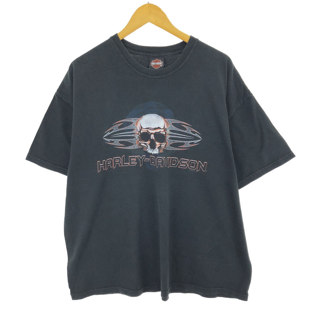 00'S Harley-Davidson Skull Pattern Motorcycle Bike T-shirt Made in USA Men's XXL /eaa465779