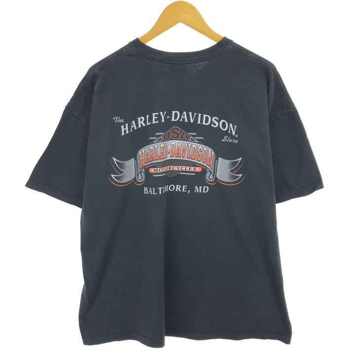 00'S Harley-Davidson Skull Pattern Motorcycle Bike T-shirt Made in USA Men's XXL /eaa465779