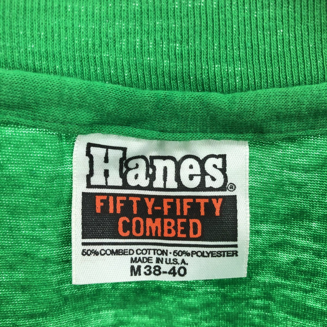 80'S Hanes FIFTY-FIFTY COMBED Orange Tag Short Message Print T-Shirt Made in USA Men's M Vintage /eaa465791