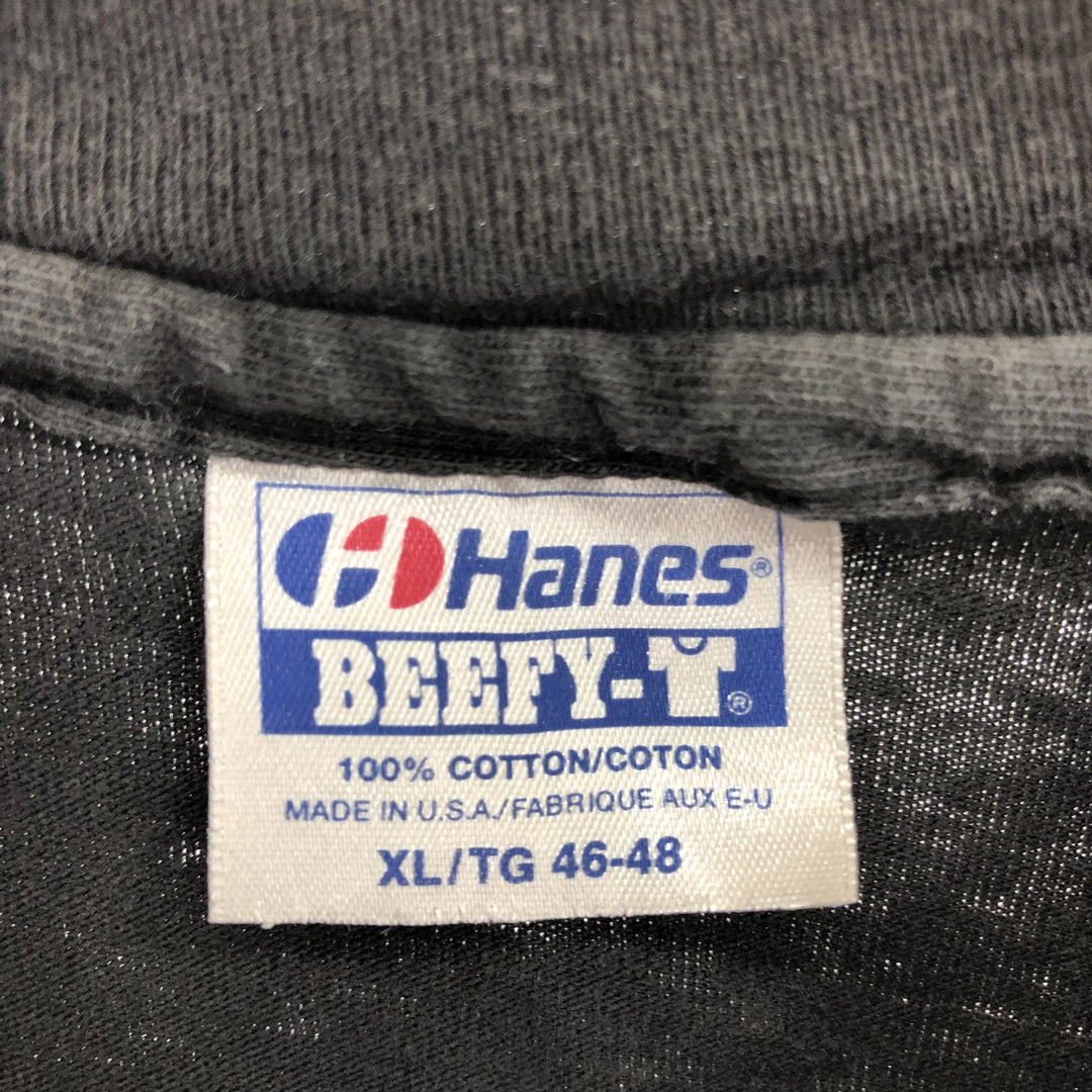 80'S Hanes BEEFY-T Blue Tag Printed T-Shirt Made in USA Men's XL Vintage /eaa465795