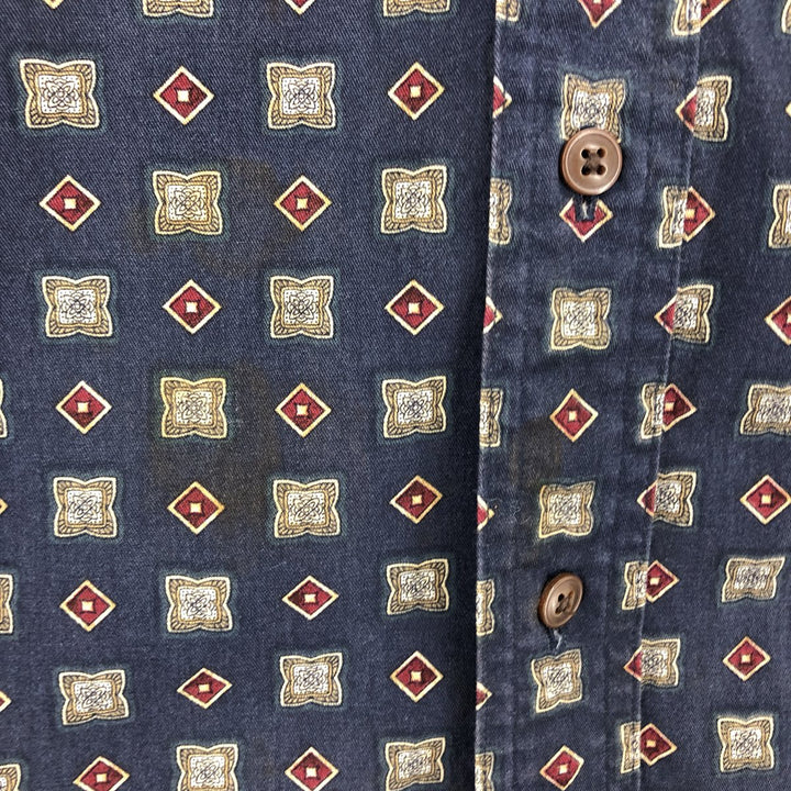 90'S Ralph Lauren CHAPS all-over print long sleeve button-down shirt men's L vintage /eaa465813