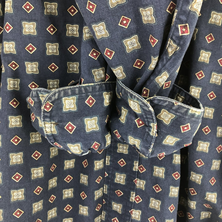 90'S Ralph Lauren CHAPS all-over print long sleeve button-down shirt men's L vintage /eaa465813