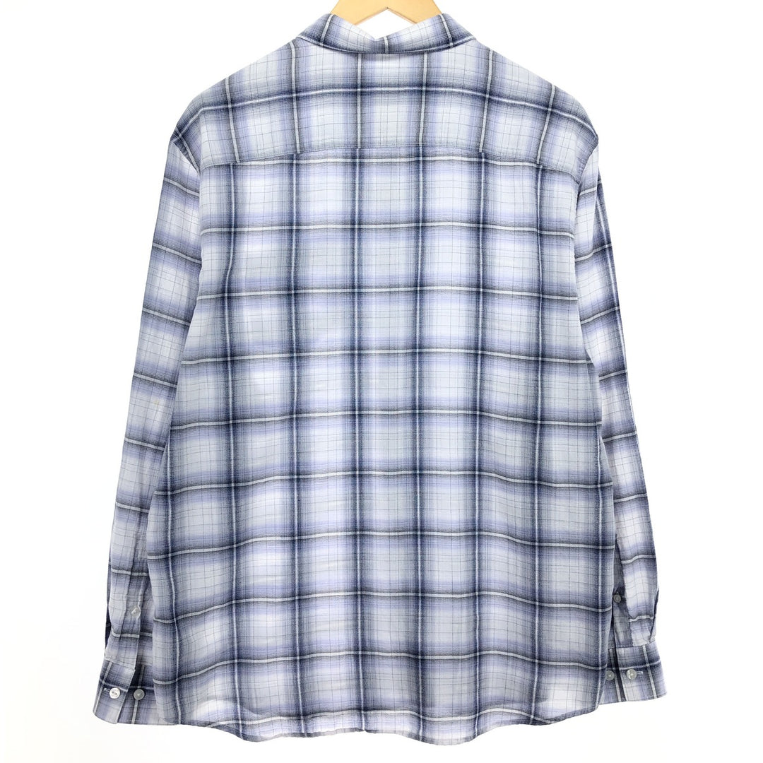 90'S ~ Calvin Klein Long Sleeve Button Down Check Shirt Men's L Size Vintage / eaa465826