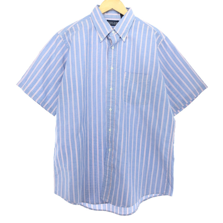 90'S LANDS' END Multi-stripe short sleeve button-down striped shirt made in USA men's L vintage /eaa465833