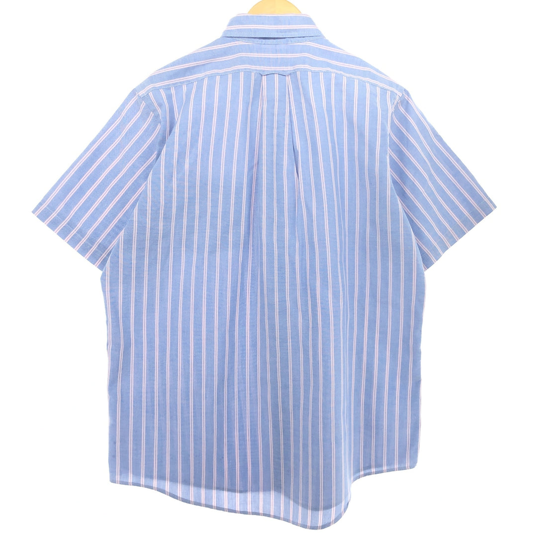 90'S LANDS' END Multi-stripe short sleeve button-down striped shirt made in USA men's L vintage /eaa465833