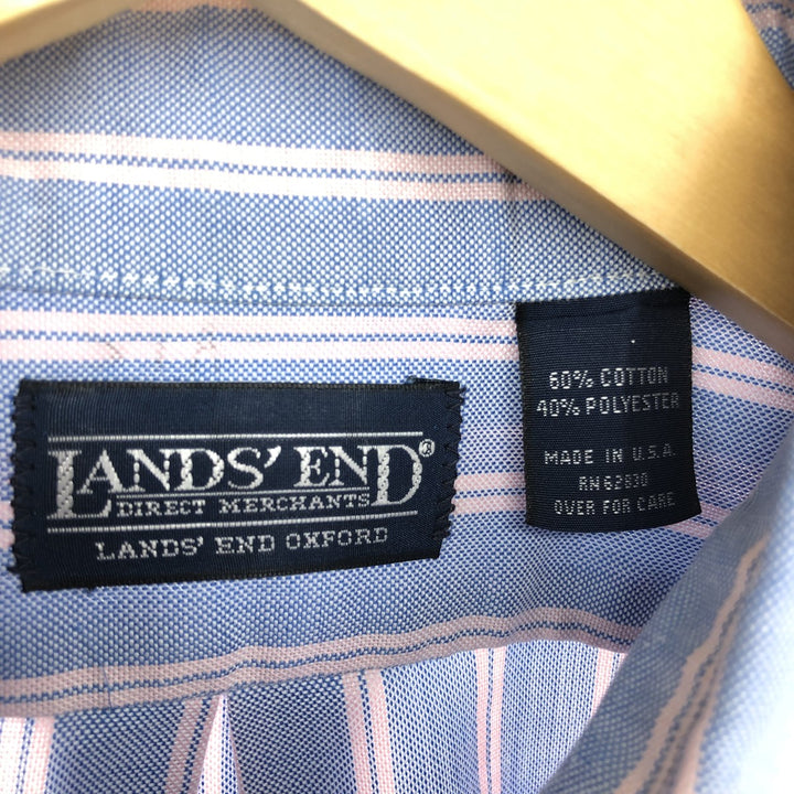 90'S LANDS' END Multi-stripe short sleeve button-down striped shirt made in USA men's L vintage /eaa465833