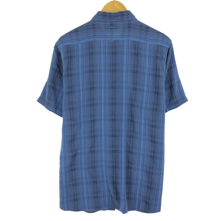 THE NORTH FACE Check Pattern Short Sleeve Fishing Shirt, Men's L Modal blue type Vintage Second Hand
