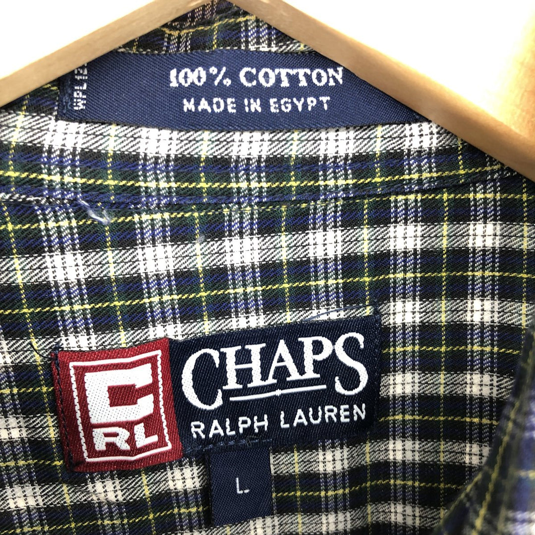 90'S Ralph Lauren CHAPS Long Sleeve Button Down Check Shirt Men's L Vintage /eaa465880