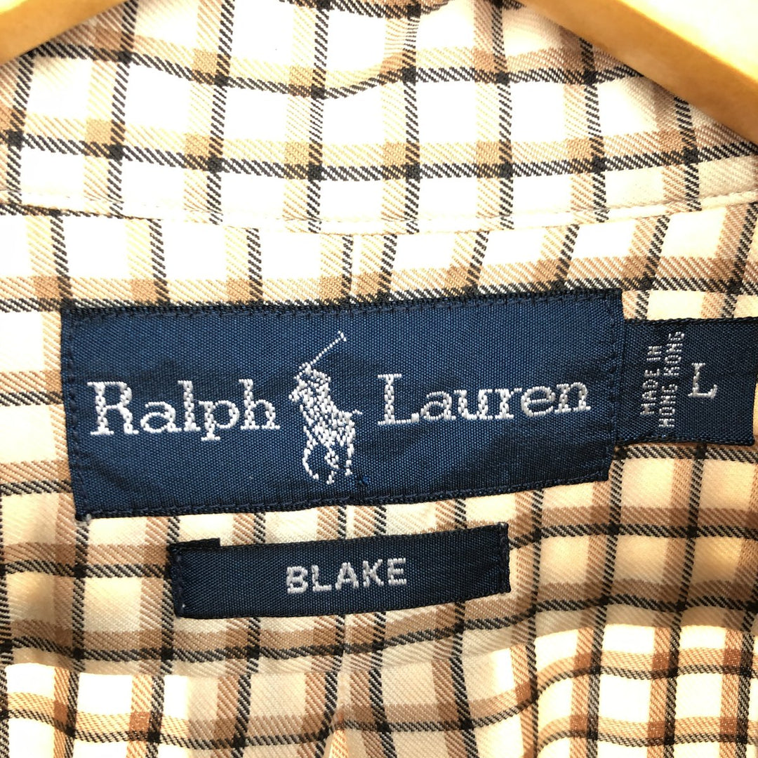 Ralph Lauren BLAKE long sleeve button down check shirt men's size L / eaa465885