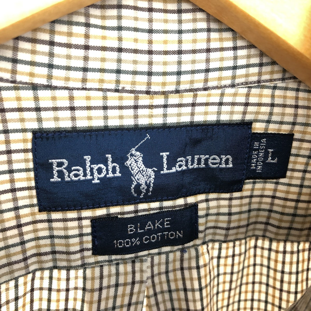 Ralph Lauren BLAKE long sleeve button down check shirt men's L /eaa465888