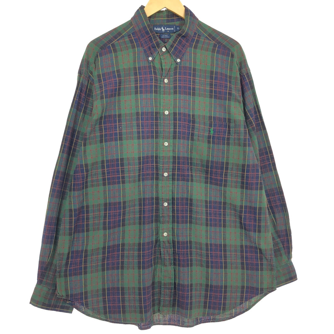 Ralph Lauren BLAIRE long sleeve button down check shirt men's XL /eaa465892