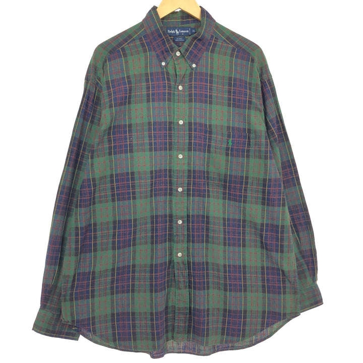 Ralph Lauren BLAIRE long sleeve button down check shirt men's XL /eaa465892
