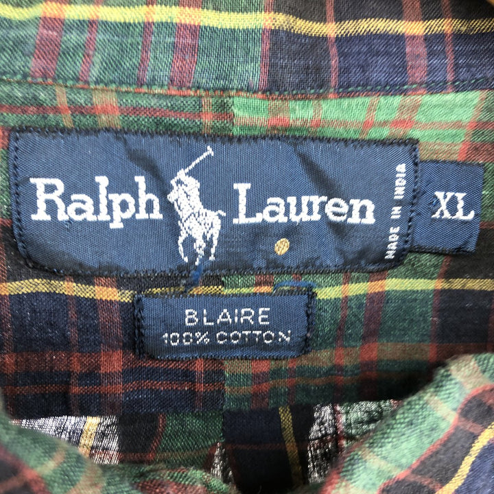 Ralph Lauren BLAIRE long sleeve button down check shirt men's XL /eaa465892
