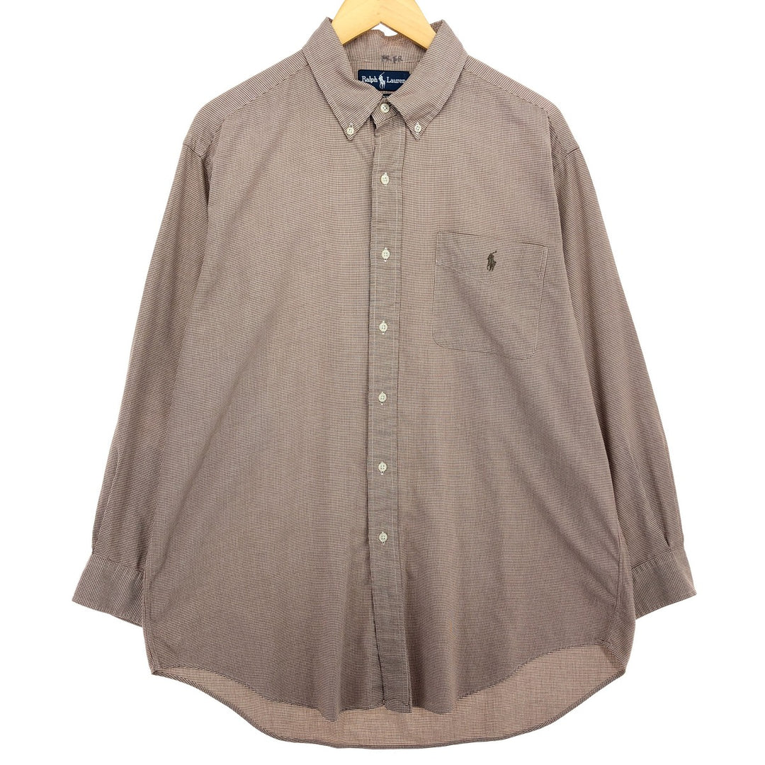 Ralph Lauren YARMOUTH Houndstooth Pattern Long Sleeve Button Down Shirt Men's L size / eaa465894