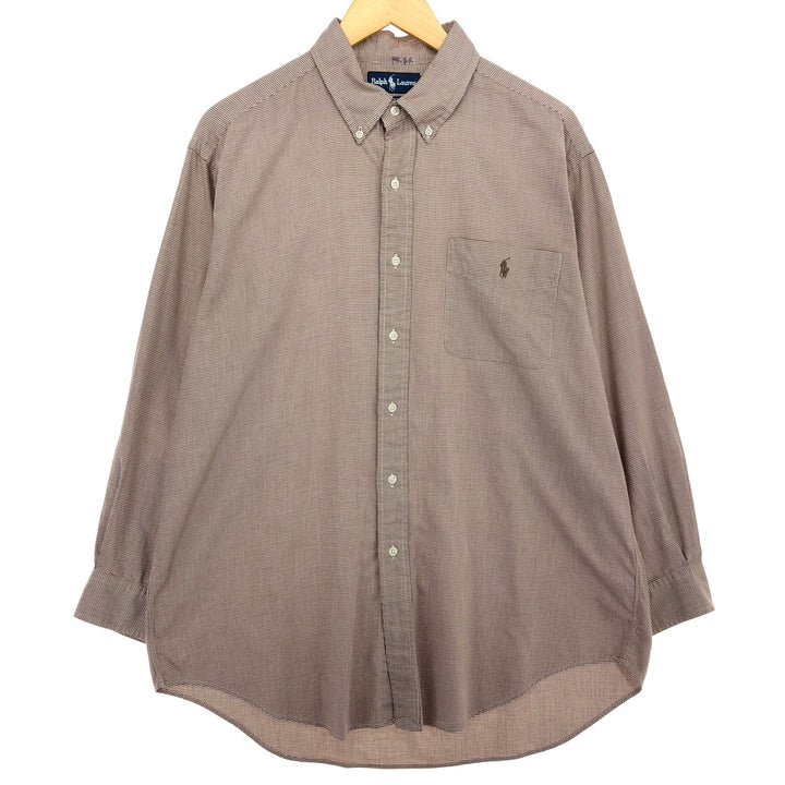 Ralph Lauren YARMOUTH Houndstooth Pattern Long Sleeve Button Down Shirt Men's L size / eaa465894