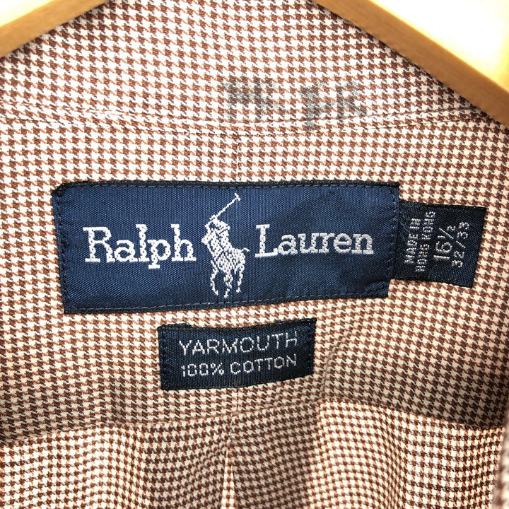 Ralph Lauren YARMOUTH Houndstooth Pattern Long Sleeve Button Down Shirt Men's L size / eaa465894