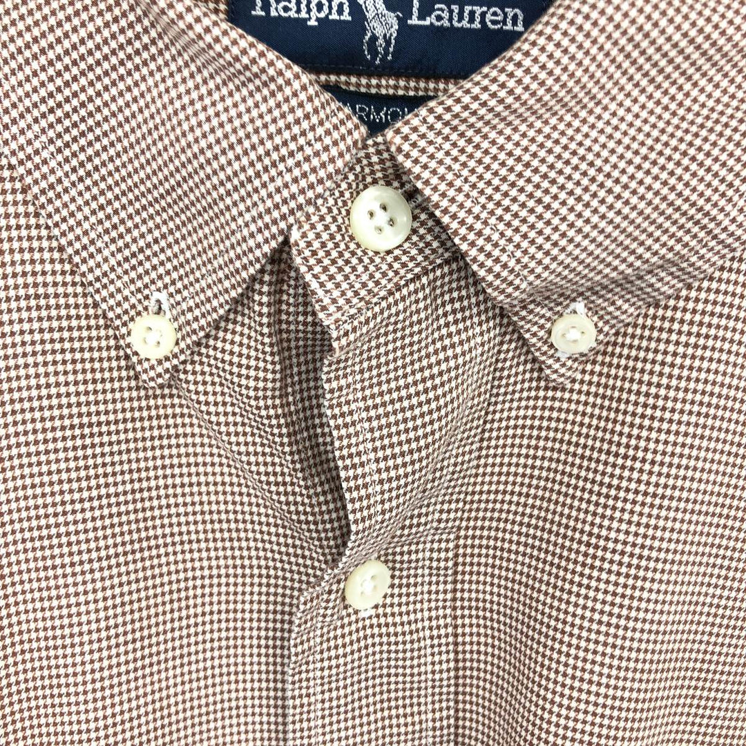Ralph Lauren YARMOUTH Houndstooth Pattern Long Sleeve Button Down Shirt Men's L size / eaa465894