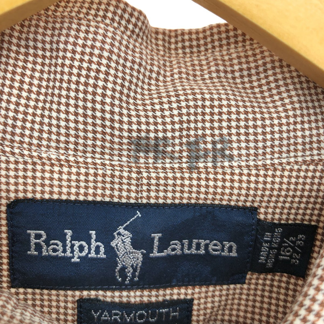 Ralph Lauren YARMOUTH Houndstooth Pattern Long Sleeve Button Down Shirt Men's L size / eaa465894