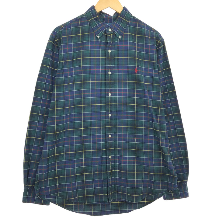 Ralph Lauren CUSTOM FIT Tartan Check Long Sleeve Button-Down Check Shirt Men's L /eaa465895