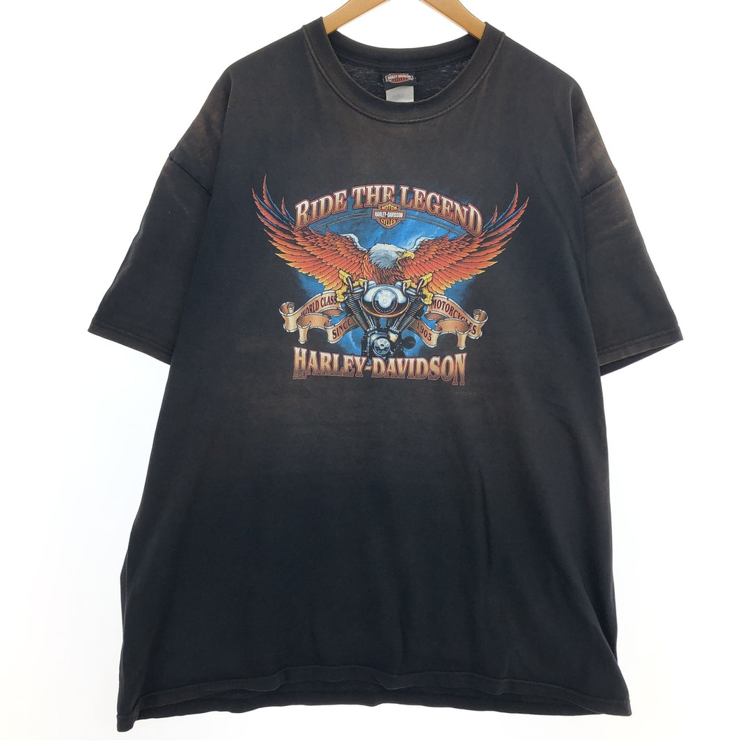 00'S Harley-Davidson Eagle Pattern Motorcycle Bike T-shirt Made in USA Men's XXL /eaa465905