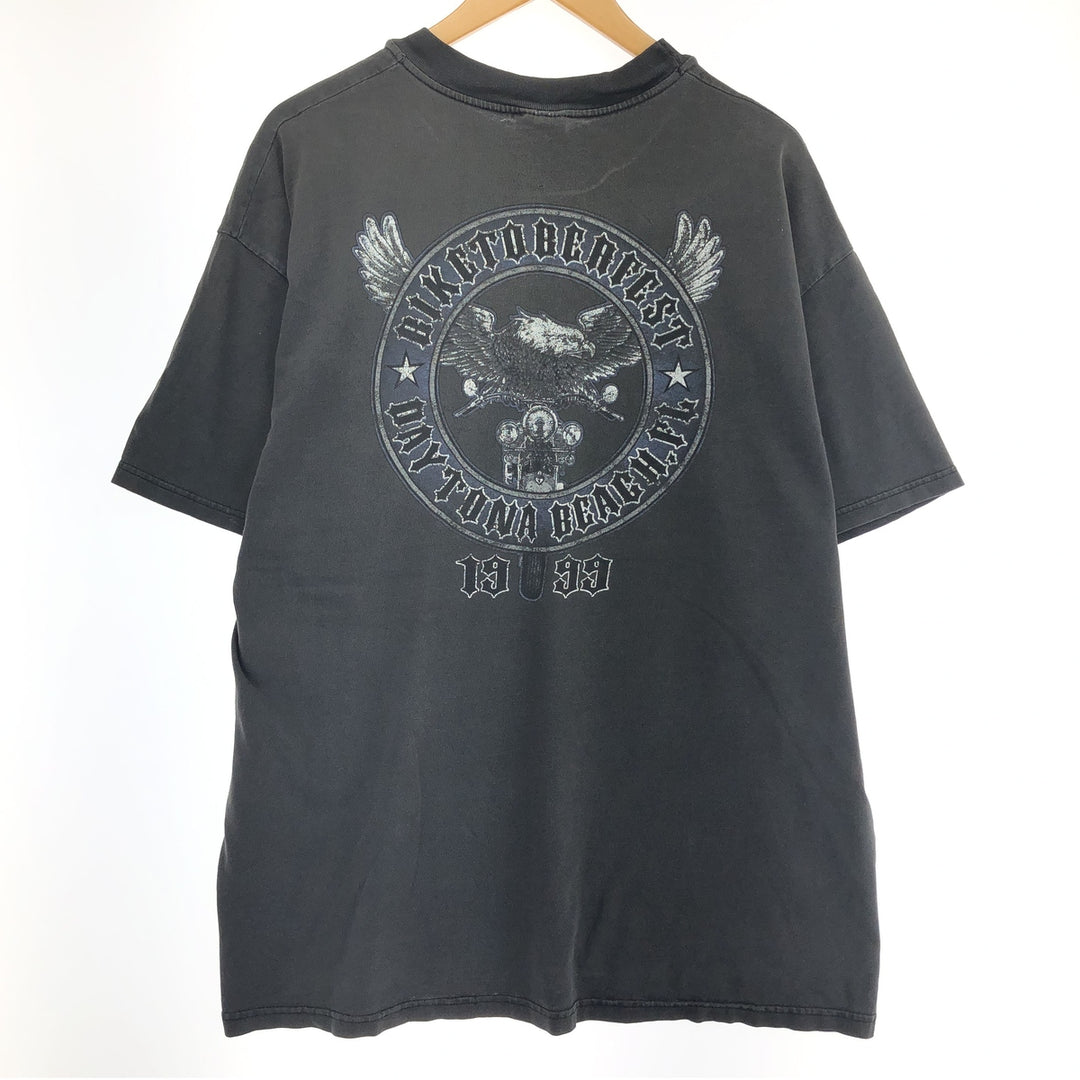 90'S Hanes Harley Davidson Eagle Pattern Back Print Motorcycle Bike T-Shirt Men's XL /eaa465916