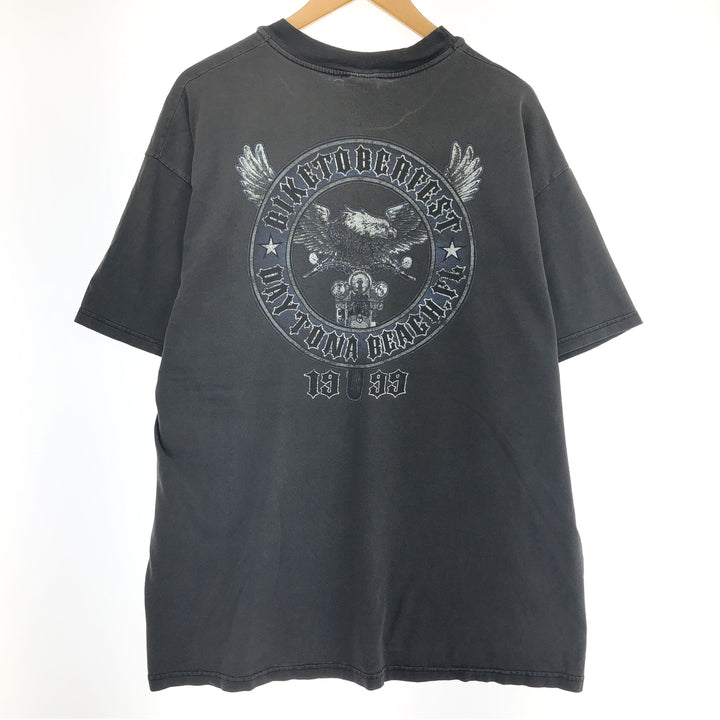 90'S Hanes Harley Davidson Eagle Pattern Back Print Motorcycle Bike T-Shirt Men's XL /eaa465916