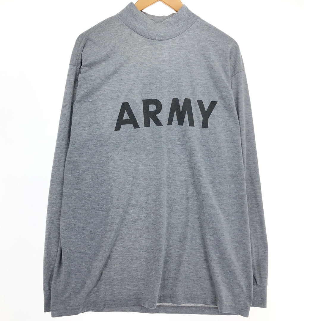 USARMY FITNESS UNIFORM IPFU mock neck long T-shirt long T made in USA men's size L polyester gray type Vintage Second Hand