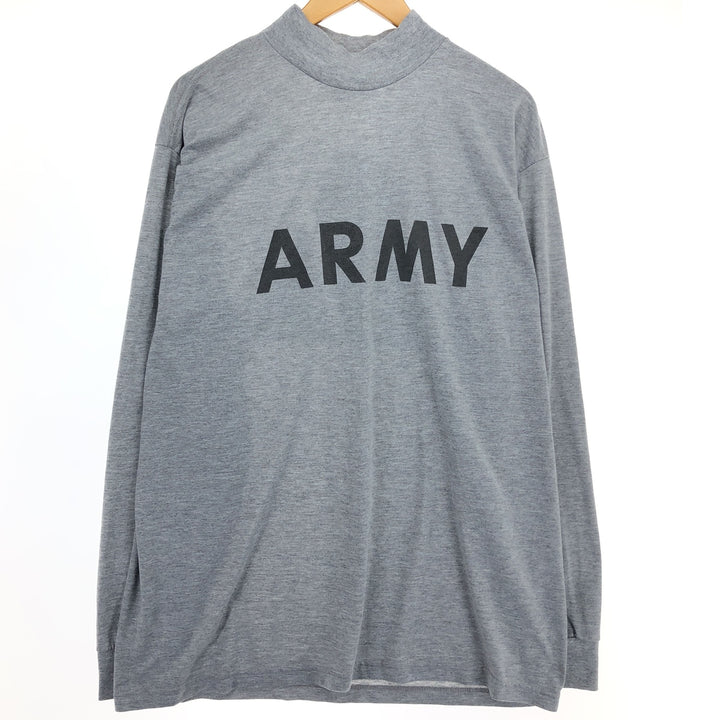 USARMY FITNESS UNIFORM IPFU mock neck long T-shirt long T made in USA men's size L polyester gray type Vintage Second Hand