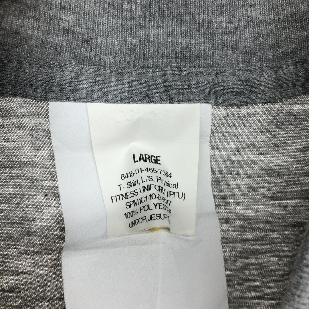 USARMY FITNESS UNIFORM IPFU mock neck long T-shirt long T made in USA men's size L polyester gray type Vintage Second Hand