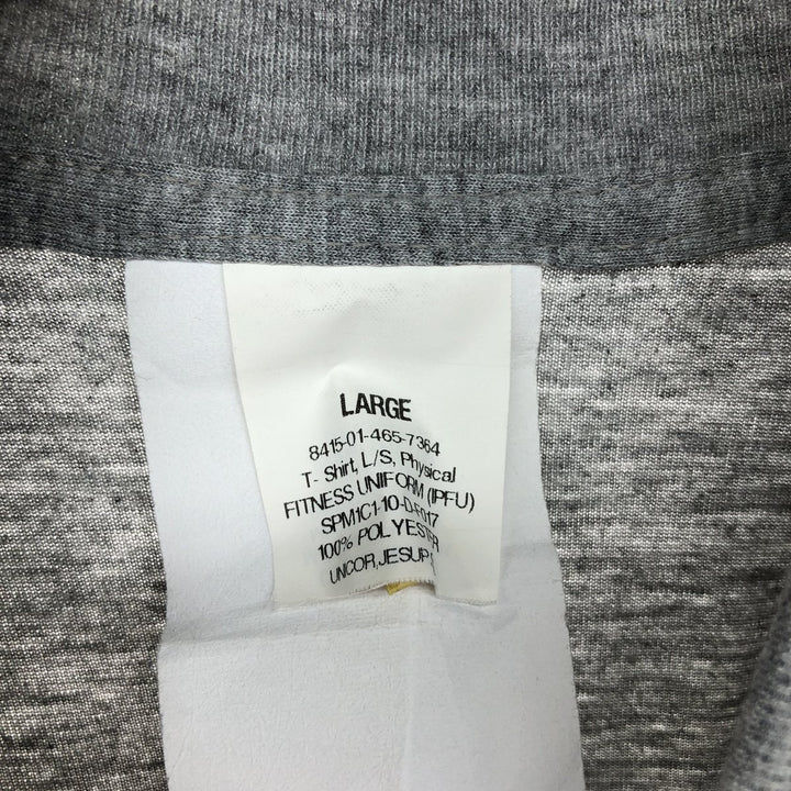 USARMY FITNESS UNIFORM IPFU mock neck long T-shirt long T made in USA men's size L polyester gray type Vintage Second Hand