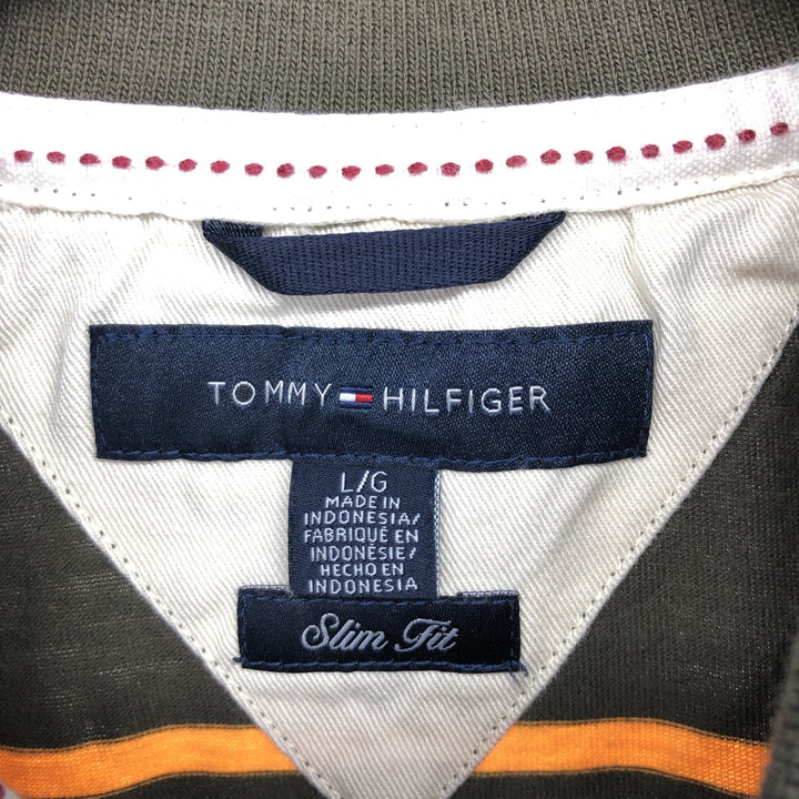 Tommy Hilfiger SLIM FIT long sleeve striped polo shirt, men's size L / eaa465974