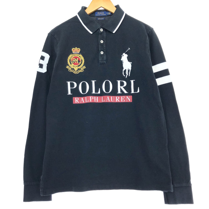 Ralph Lauren POLO RALPH LAUREN CUSTOM SLIM FIT Big Pony Long Sleeve Polo Shirt Men's L equivalent /eaa465986