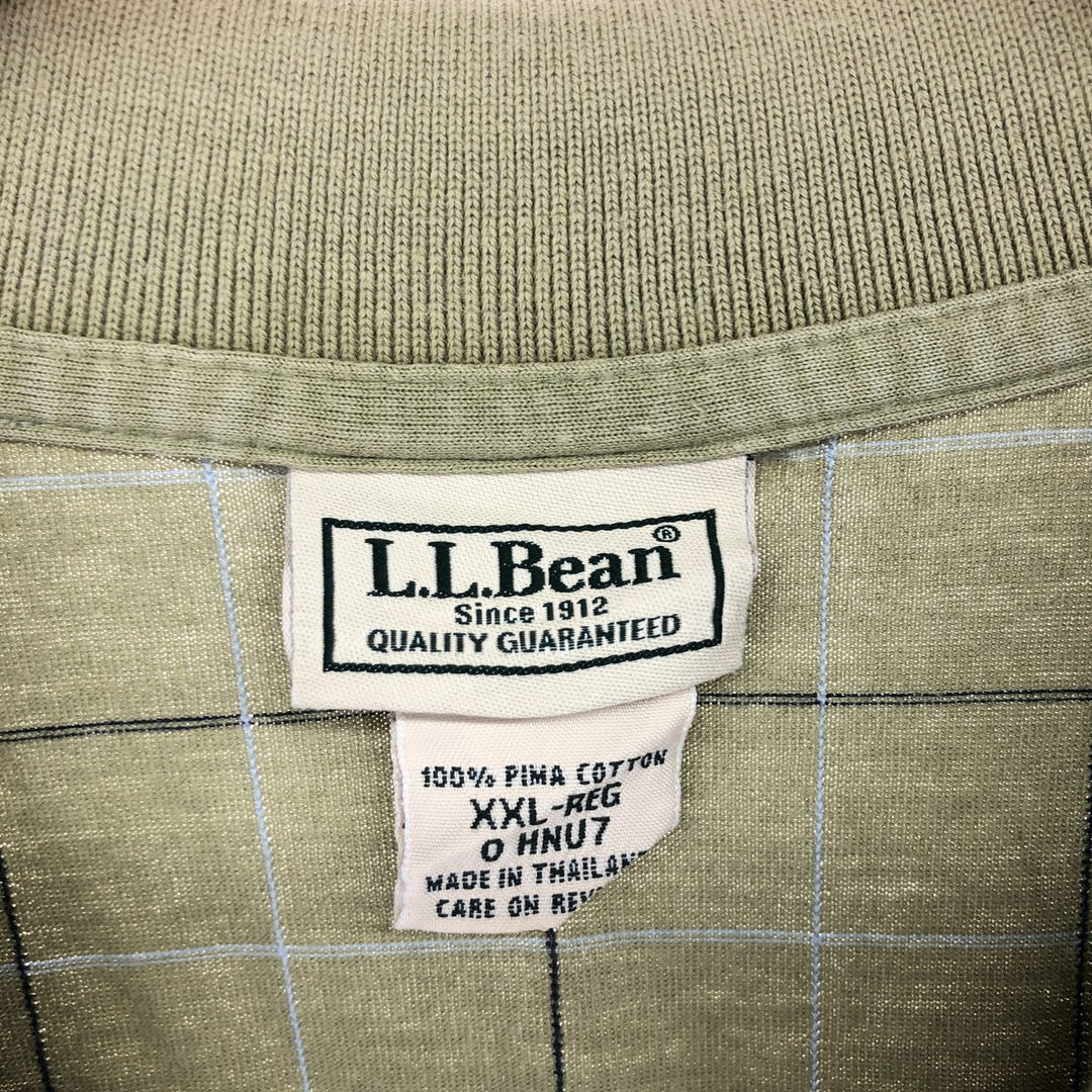 LLBean Long Sleeve Check Polo Shirt Men's XXL /eaa465989