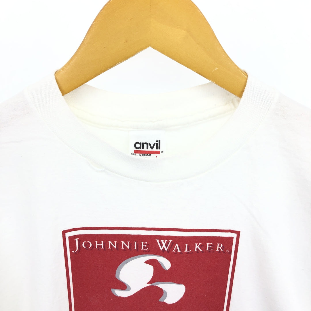 90'S Anvil Johnnie Walker Advertising T-shirt, Men's L size, Vintage / eaa465999