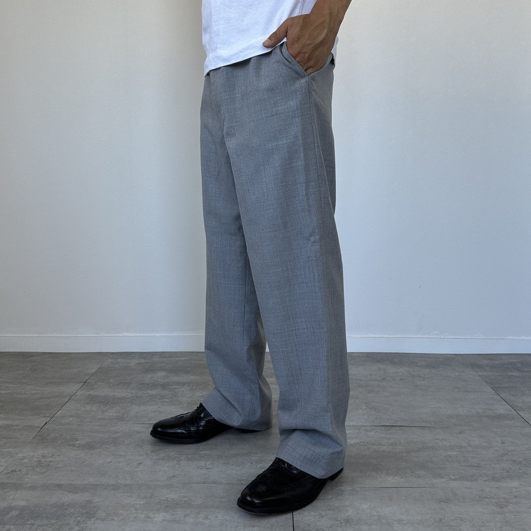70s~80'S Check Pattern Slacks Pants Men's W32 Vintage unclear gray type Vintage Second Hand