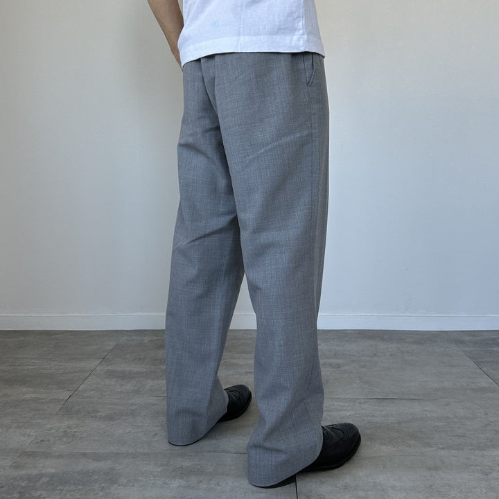 70s~80'S Check Pattern Slacks Pants Men's W32 Vintage unclear gray type Vintage Second Hand