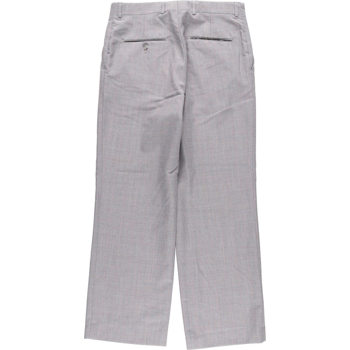70s~80'S Check Pattern Slacks Pants Men's W32 Vintage unclear gray type Vintage Second Hand