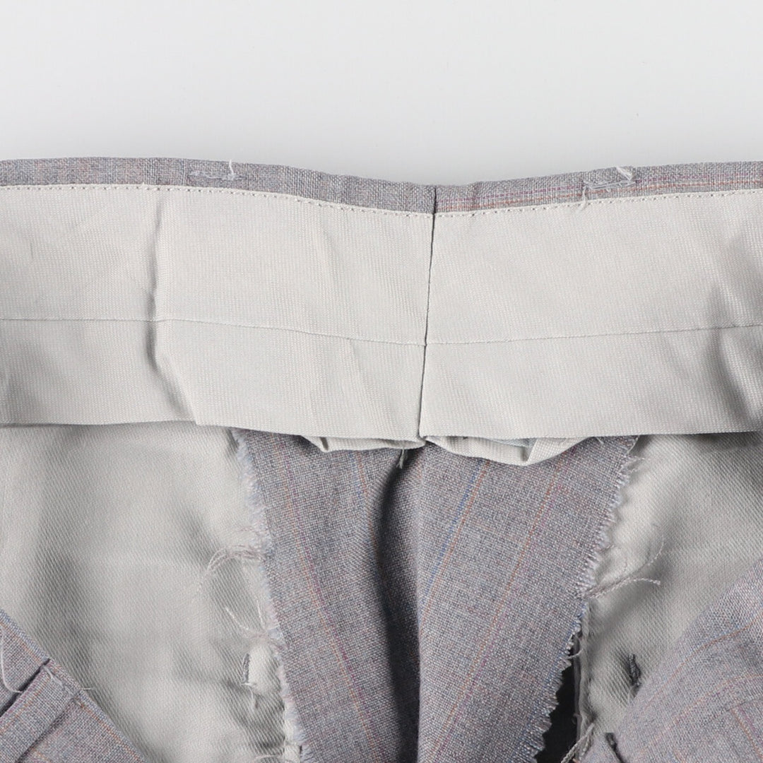 70s~80'S Check Pattern Slacks Pants Men's W32 Vintage unclear gray type Vintage Second Hand