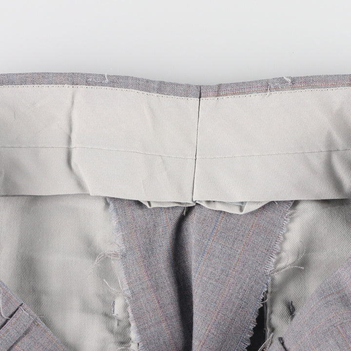 70s~80'S Check Pattern Slacks Pants Men's W32 Vintage unclear gray type Vintage Second Hand